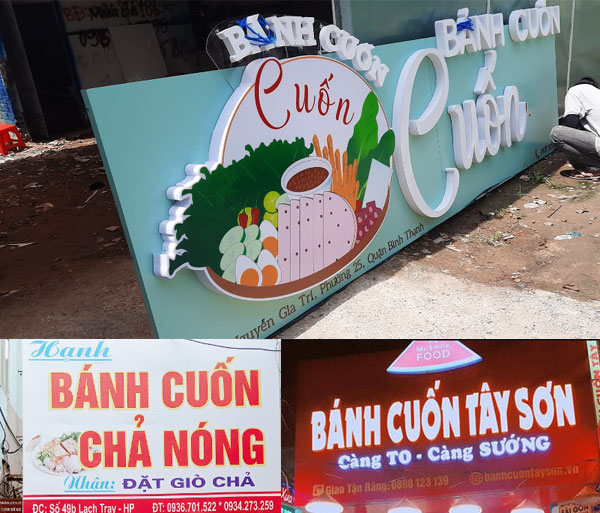 lam bien quang cao cua hang banh cuon