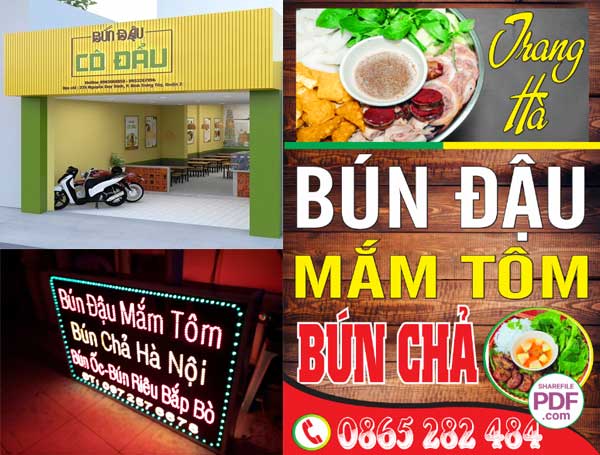 kinh nghiem lam bien quang cao cua hang bun dau mam tom