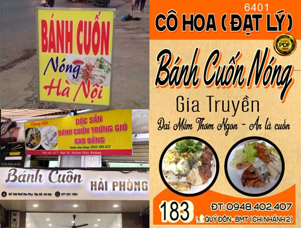 lam bien quang cao cua hang banh cuon dep