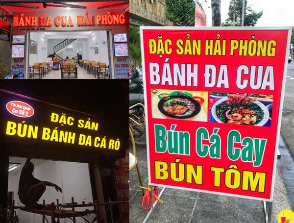lam bien quang cao cua hang banh da cua