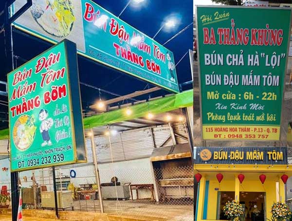 lam bien quang cao cua hang bun dau mam tom dep