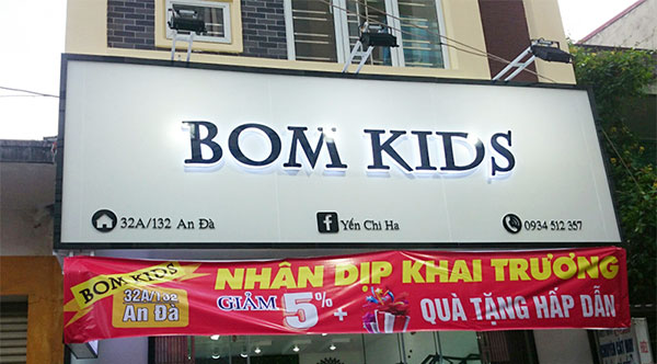 làm biển quảng cáo shop quần áo tại Hải Phòng