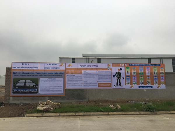 Làm biển bạt dự án cho công ty Xây Dựng Minh Long tại KCN Nam Cầu Kiền