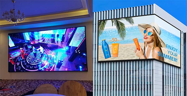 So sánh màn hình led trong nhà và ngoài trời